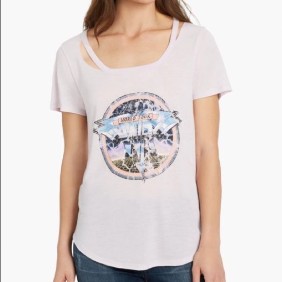 William Rast Tops - William Rast Pink Cutout Graphic Top